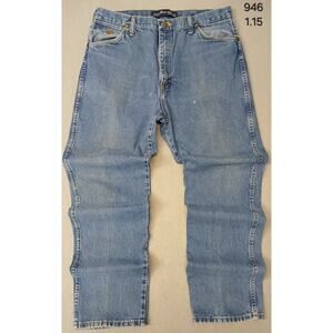 Wrangler (36x34) Cowboy Cut Collection Straight Blue Denim Jeans